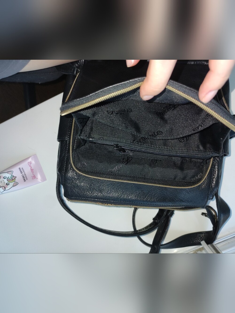 *Fossil* Black Real Leather Crossbody Bag - Picture 3 of 6